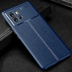 Soft Silicone Gel Leather Snap On Case Cover S03 for Vivo iQOO 9 5G Blue