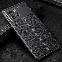 Soft Silicone Gel Leather Snap On Case Cover S03 for Vivo iQOO 9 Pro 5G Black