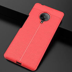 Soft Silicone Gel Leather Snap On Case Cover S03 for Vivo Nex 3S Red