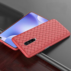 Soft Silicone Gel Leather Snap On Case Cover S03 for Xiaomi Poco X2 Red