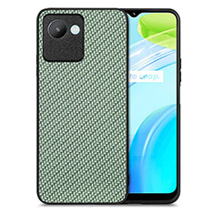 Soft Silicone Gel Leather Snap On Case Cover S03D for Realme C30 Green