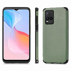 Soft Silicone Gel Leather Snap On Case Cover S03D for Vivo Y21t Green