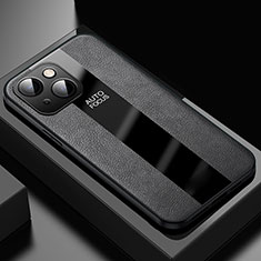 Soft Silicone Gel Leather Snap On Case Cover S04 for Apple iPhone 13 Mini Black