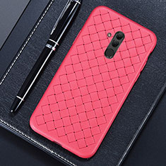 Soft Silicone Gel Leather Snap On Case Cover S04 for Huawei Mate 20 Lite Red