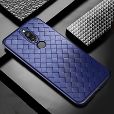 Soft Silicone Gel Leather Snap On Case Cover S04 for Huawei Nova 2i Blue