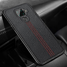 Soft Silicone Gel Leather Snap On Case Cover S04 for Huawei Nova 5z Black