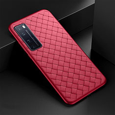 Soft Silicone Gel Leather Snap On Case Cover S04 for Huawei Nova 7 Pro 5G Red
