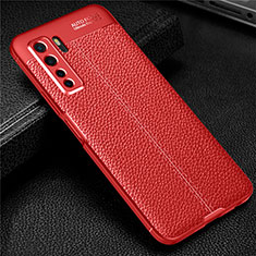 Soft Silicone Gel Leather Snap On Case Cover S04 for Huawei Nova 7 SE 5G Red