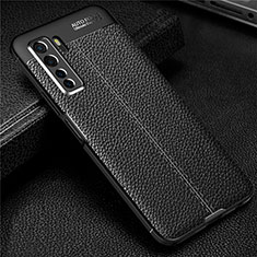 Soft Silicone Gel Leather Snap On Case Cover S04 for Huawei P40 Lite 5G Black