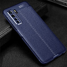 Soft Silicone Gel Leather Snap On Case Cover S04 for Huawei P40 Lite 5G Blue