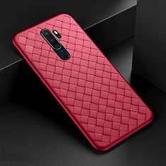 Soft Silicone Gel Leather Snap On Case Cover S04 for Oppo A11X Red