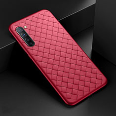 Soft Silicone Gel Leather Snap On Case Cover S04 for Oppo F15 Red