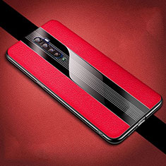 Soft Silicone Gel Leather Snap On Case Cover S04 for Oppo Reno2 Red