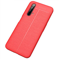Soft Silicone Gel Leather Snap On Case Cover S04 for Realme X3 SuperZoom Red
