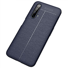 Soft Silicone Gel Leather Snap On Case Cover S04 for Realme X50 5G Blue