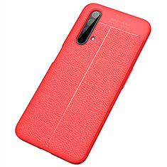 Soft Silicone Gel Leather Snap On Case Cover S04 for Realme X50 5G Red