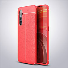 Soft Silicone Gel Leather Snap On Case Cover S04 for Realme X50 Pro 5G Red