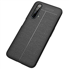 Soft Silicone Gel Leather Snap On Case Cover S04 for Realme X50t 5G Black