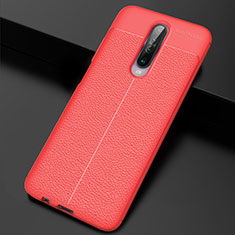 Soft Silicone Gel Leather Snap On Case Cover S04 for Xiaomi Poco X2 Red