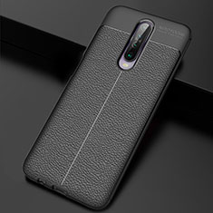 Soft Silicone Gel Leather Snap On Case Cover S04 for Xiaomi Redmi K30 5G Black