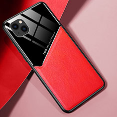 Soft Silicone Gel Leather Snap On Case Cover S05 for Apple iPhone 13 Mini Red