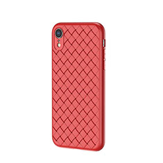 Soft Silicone Gel Leather Snap On Case Cover S05 for Apple iPhone XR Red