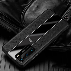 Soft Silicone Gel Leather Snap On Case Cover S05 for Huawei P40 Black