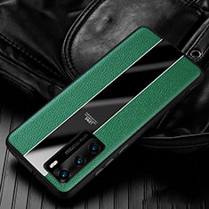 Soft Silicone Gel Leather Snap On Case Cover S05 for Huawei P40 Green