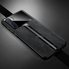 Soft Silicone Gel Leather Snap On Case Cover S05 for Oppo A91 Black