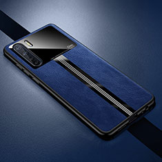 Soft Silicone Gel Leather Snap On Case Cover S05 for Oppo A91 Blue