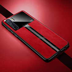 Soft Silicone Gel Leather Snap On Case Cover S05 for Oppo A91 Red