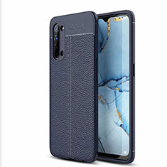 Soft Silicone Gel Leather Snap On Case Cover S05 for Oppo K7 5G Blue