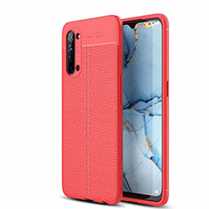 Soft Silicone Gel Leather Snap On Case Cover S05 for Oppo K7 5G Red