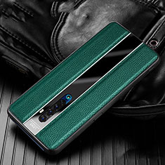Soft Silicone Gel Leather Snap On Case Cover S05 for Oppo Reno2 Green