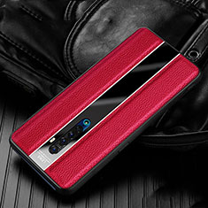 Soft Silicone Gel Leather Snap On Case Cover S05 for Oppo Reno2 Red