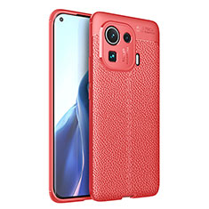 Soft Silicone Gel Leather Snap On Case Cover S05 for Xiaomi Mi 11 Pro 5G Red