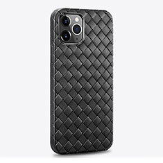 Soft Silicone Gel Leather Snap On Case Cover S06 for Apple iPhone 13 Pro Max Black