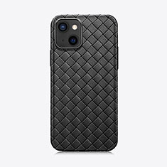 Soft Silicone Gel Leather Snap On Case Cover S06 for Apple iPhone 14 Black