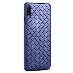 Soft Silicone Gel Leather Snap On Case Cover S06 for Huawei P Smart Pro (2019) Blue