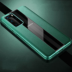 Soft Silicone Gel Leather Snap On Case Cover S06 for Huawei P40 Pro Green