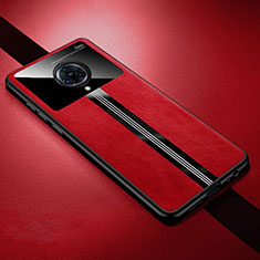 Soft Silicone Gel Leather Snap On Case Cover S06 for Vivo Nex 3 Red