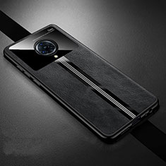 Soft Silicone Gel Leather Snap On Case Cover S06 for Vivo Nex 3S Black