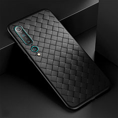 Soft Silicone Gel Leather Snap On Case Cover S06 for Xiaomi Mi 10 Black