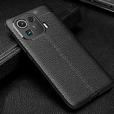 Soft Silicone Gel Leather Snap On Case Cover S06 for Xiaomi Mi 11 Pro 5G Black