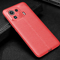 Soft Silicone Gel Leather Snap On Case Cover S06 for Xiaomi Mi 11 Pro 5G Red