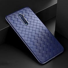 Soft Silicone Gel Leather Snap On Case Cover S07 for Oppo Reno2 Blue