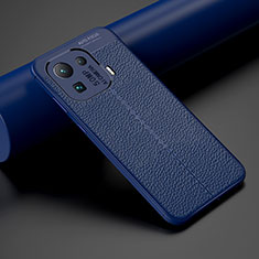 Soft Silicone Gel Leather Snap On Case Cover S07 for Xiaomi Mi 11 Pro 5G Blue
