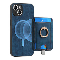 Soft Silicone Gel Leather Snap On Case Cover SD1 for Apple iPhone 14 Plus Blue