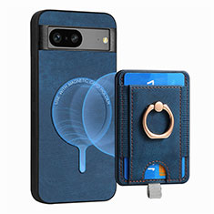Soft Silicone Gel Leather Snap On Case Cover SD1 for Google Pixel 7 5G Blue