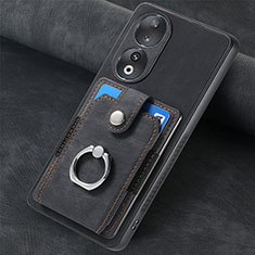 Soft Silicone Gel Leather Snap On Case Cover SD1 for Huawei Honor 90 5G Black